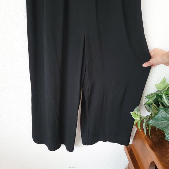Madewell Smocked Black Button Front Wide Leg Sleeveless Jumper One Piece Size 2 - Picture 9 of 11